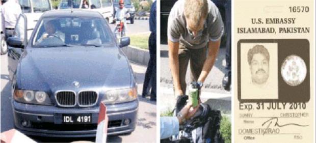 ISLAMABAD: One of the Dutch diplomas sitting in the vehicle, the second picture shows the recovered luggage is being checked while the third one is the image of a US official who got the Dutch diplomats released from police custody-Photos by The Nation  